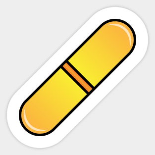 Yellow pill capsule symbol Sticker